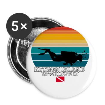 Ketron Island US Island Diving - Buttons large 2.2''/56 mm (5-pack) - white - Front