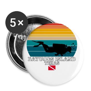 Bayucos Island US Island Diving - Buttons large 2.2''/56 mm (5-pack) - white - Front