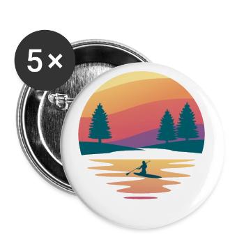Stand Up Paddle SUP Board Mountain Lake, Incroyable - Lot de 5 grands badges (56 mm) - blanc - Devant