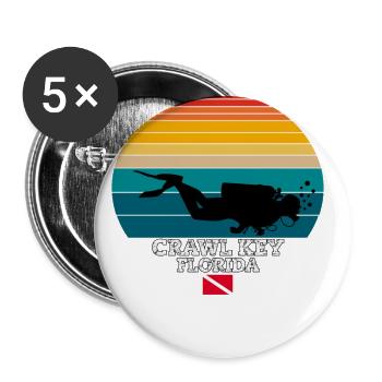Crawl Key US Island Diving - Buttons groß 56 mm (5er Pack) - Weiß - Vorne