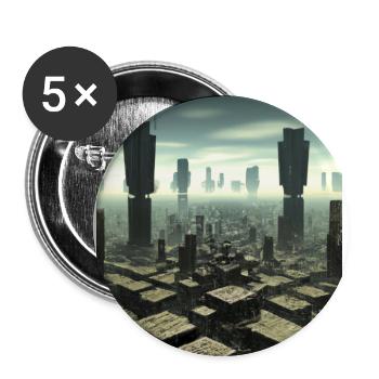 Science Fiction City Future - Buttons large 2.2''/56 mm (5-pack) - white - Front
