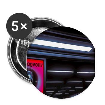 Futuristisches Cyborg in U-Bahn Station - Buttons groß 56 mm (5er Pack) - Weiß - Vorne