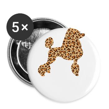 Cute Lepard-skin-poodle-dog-lover - Buttons large 2.2''/56 mm (5-pack) - white - Front