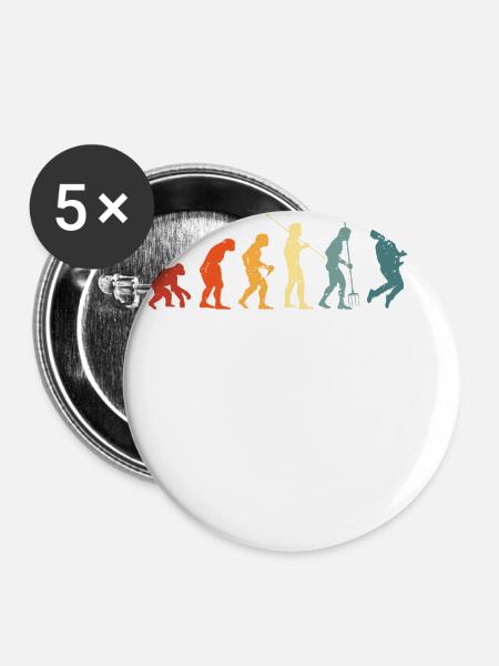 Guitar Evolution Gitarrenliebhaber Gitarrist - Buttons groß 56 mm (5er Pack) - Weiß