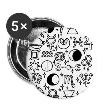 Astrologie - Lot de 5 grands badges (56 mm) - blanc - Devant