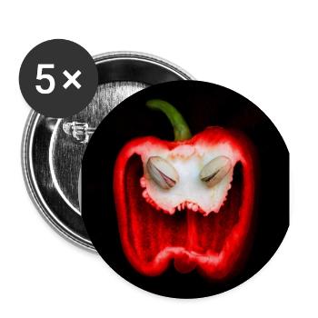rotes dämonisches Lachen für Halloween - Buttons groß 56 mm (5er Pack) - Weiß - Vorne