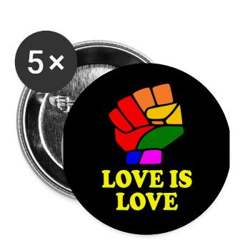 Love is love - Buttons large 2.2''/56 mm (5-pack) - white - Front