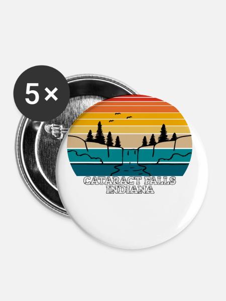 Cataract Falls Indiana - Buttons groß 56 mm (5er Pack) - Weiß