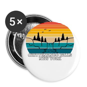 Chutes de Chittenango dans l’État de New York - Lot de 5 grands badges (56 mm) - blanc - Devant