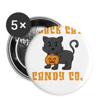 Black Cat Candy Co. - Lot de 5 grands badges (56 mm) - blanc - Devant