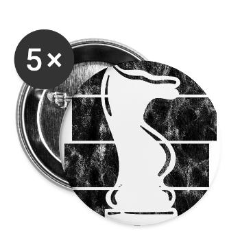 Retro Chess Chess Player Checkmate Chess Piece - Buttons large 2.2''/56 mm (5-pack) - white - Front