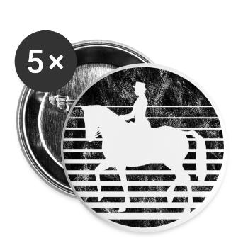 Dressurreiten Dressurreiter Reiten Reiter Pferd - Buttons groß 56 mm (5er Pack) - Weiß - Vorne