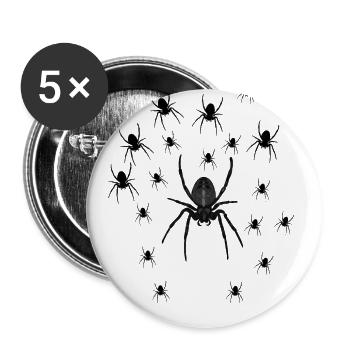 Spinnen Squard für Halloween 2022 - Buttons groß 56 mm (5er Pack) - Weiß - Vorne