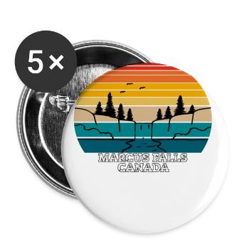 Marcus Falls Canada - Buttons groß 56 mm (5er Pack) - Weiß - Vorne