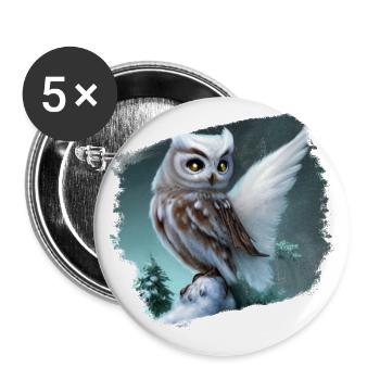 Snowy owl - Buttons large 2.2''/56 mm (5-pack) - white - Front