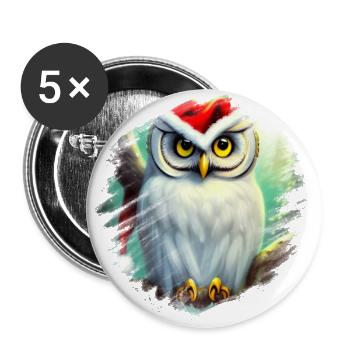 Harfang des neiges blanc - Lot de 5 grands badges (56 mm) - blanc - Devant