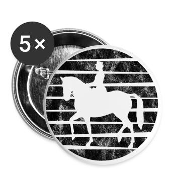 Dressur Dressurreiten Dressurreiter Reiten Pferd - Buttons groß 56 mm (5er Pack) - Weiß - Vorne