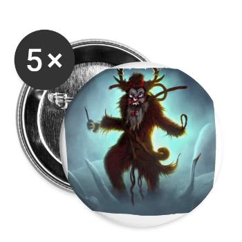 Krampus - Lot de 5 grands badges (56 mm) - blanc - Devant