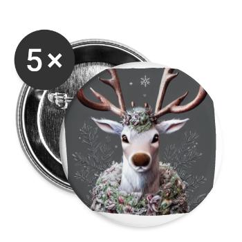 Renne - Lot de 5 grands badges (56 mm) - blanc - Devant