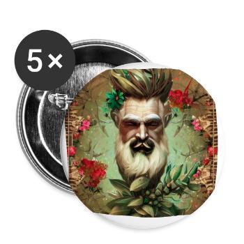 Old Man Fantasy - Buttons large 2.2''/56 mm (5-pack) - white - Front