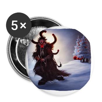 Krampus - Buttons groß 56 mm (5er Pack) - Weiß - Vorne