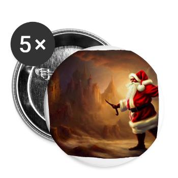 Santa Claus - Buttons large 2.2''/56 mm (5-pack) - white - Front