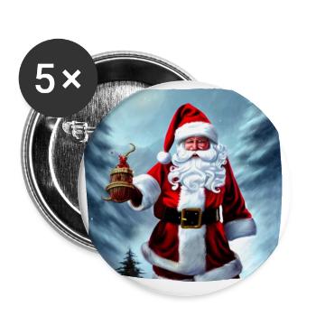 Santa Claus - Buttons large 2.2''/56 mm (5-pack) - white - Front