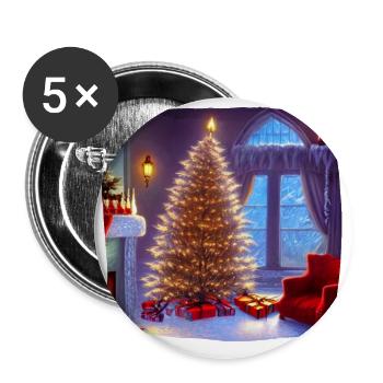 Christmas tree - Buttons large 2.2''/56 mm (5-pack) - white - Front