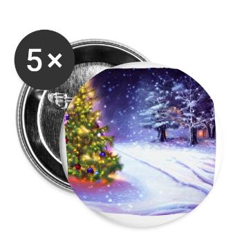 Christmas tree with snow - Buttons large 2.2''/56 mm (5-pack) - white - Front
