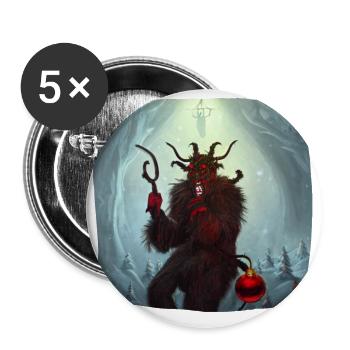 Bad Krampus - Buttons large 2.2''/56 mm (5-pack) - white - Front