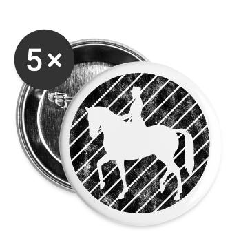 Dressur Dressurreiten Dressurreiter Reiten Pferd - Buttons groß 56 mm (5er Pack) - Weiß - Vorne