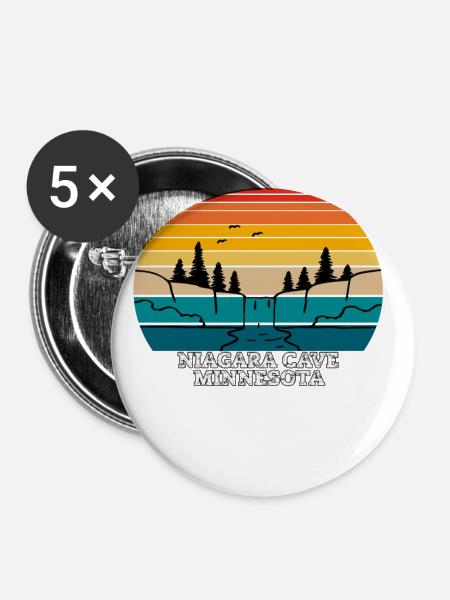 Niagara Cave Minnesota - Buttons groß 56 mm (5er Pack) - Weiß