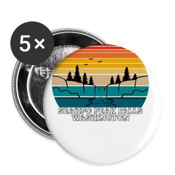 Seahpo Peak Falls Washington - Buttons groß 56 mm (5er Pack) - Weiß - Vorne