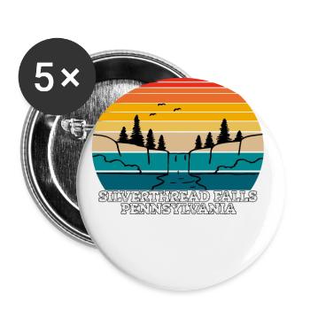 Silverthread Falls Pennsylvania - Buttons groß 56 mm (5er Pack) - Weiß - Vorne