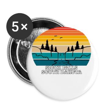 Sioux Falls South Dakota - Buttons large 2.2''/56 mm (5-pack) - white - Front
