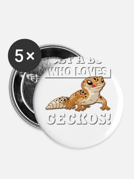 Leopard Gecko - Buttons large 2.2''/56 mm (5-pack) - white
