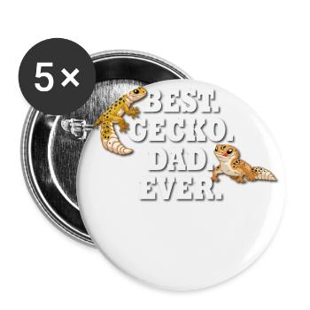 Leopardgecko - Buttons groß 56 mm (5er Pack) - Weiß - Vorne