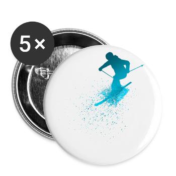 Skis, Skis, Japanese - Buttons large 2.2''/56 mm (5-pack) - white - Front