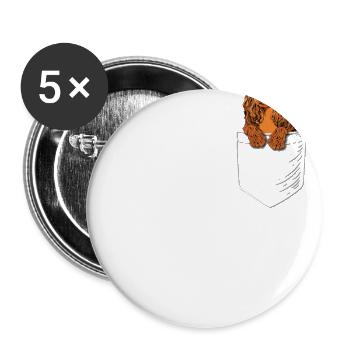 Rubin Cavalier King Charles Spaniel - Buttons groß 56 mm (5er Pack) - Weiß - Vorne
