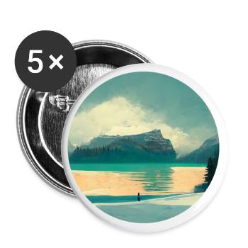 Nature in a circle Wonderful views - Buttons large 2.2''/56 mm (5-pack) - white - Front