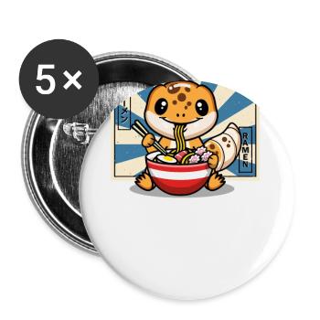 Leopardgecko - Buttons groß 56 mm (5er Pack) - Weiß - Vorne