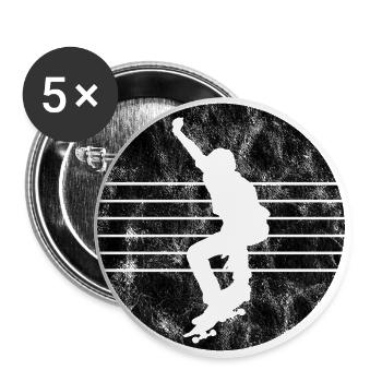 Skateboarder Skateboard Skater Skate Skateing - Lot de 5 grands badges (56 mm) - blanc - Devant