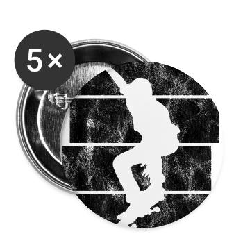 Skateboarder Skateboard Skater Skate Skateing - Buttons large 2.2''/56 mm (5-pack) - white - Front