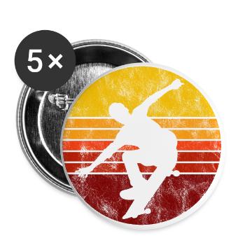 Skateboarder Skateboard Skater Skate Skateing - Buttons large 2.2''/56 mm (5-pack) - white - Front