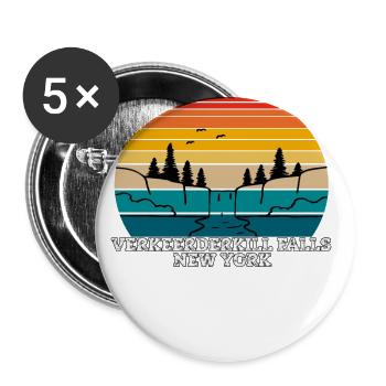 VerKeerderkill Falls New York - Buttons large 2.2''/56 mm (5-pack) - white - Front