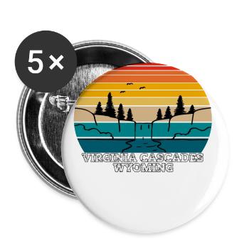 Virginia Cascades Wyoming - Buttons groß 56 mm (5er Pack) - Weiß - Vorne