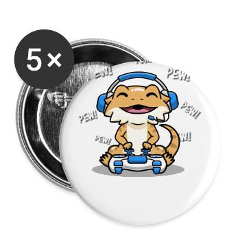 Bearded Dragon - Buttons large 2.2''/56 mm (5-pack) - white - Front