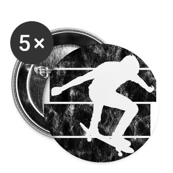 Skateboarder Skateboard Skater Skate Skateing - Buttons large 2.2''/56 mm (5-pack) - white - Front