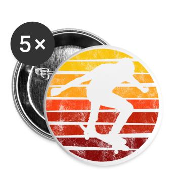 Skateboarder Skateboard Skater Skate Skateing - Buttons large 2.2''/56 mm (5-pack) - white - Front