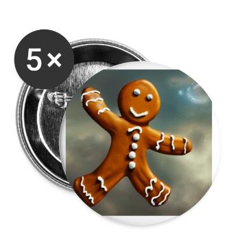 Christmas Gingerbread - Buttons large 2.2''/56 mm (5-pack) - white - Front
